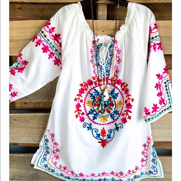 Boston Proper Other - Debbie Katz embroidered tunic/cover up